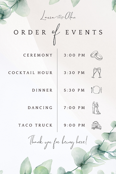 Wedding Program Poster design flyer graphic design poster