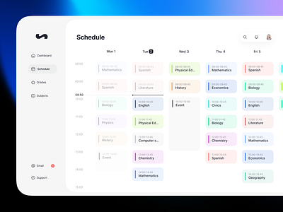 Scribõ — Schedule for Education (Schools) dashboard education interface schedule school study timetable ui