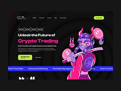 Future of Financial Analysis application crypto landing page ui design web design website