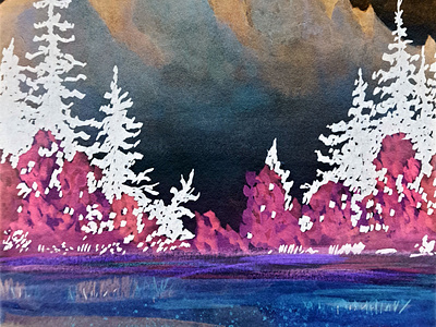 My first steps inverse watercolor and ink