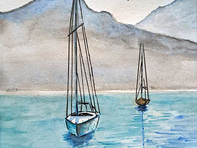 My first steps 2 watercolor and ink