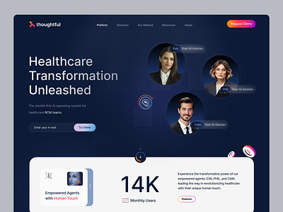 AI Agents Landingpage agents ai darkblue design landingpage service ui website