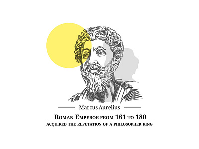 Marcus Aurelius graphic design hand drawn illustration king marcus aurelius vector