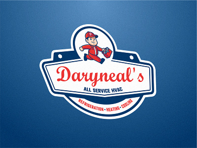 DARYNEAL'S LOGO air conditioner branding business cartoon character cooling design graphic design heating hvac illustration logo mascot service sign symbol technician vector ventilation wrap