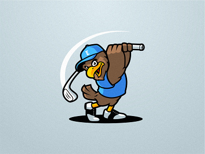 EAGLE PLAYING GOLF animal bird cartoon cartoonish character design eagle esport falcon golf graphic design hawk illustration kids logo mascot sport sticker tshirt vector