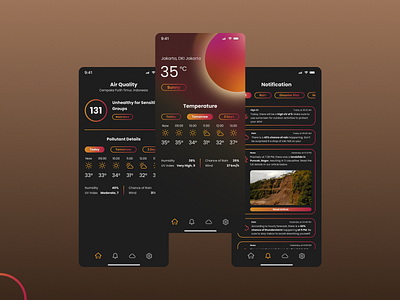 Atmosphere - Weather App app design mobile ui ux weather