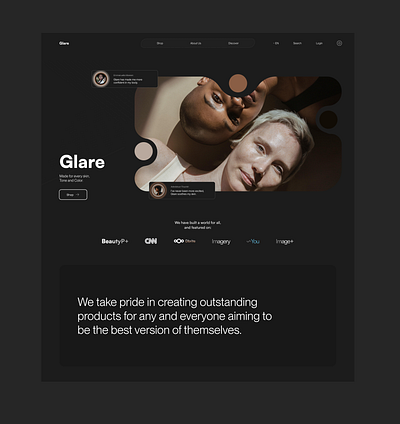 'Glare' design ui web design