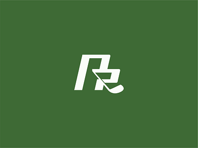 RP + Golf Hitter branding company concept golf graphic design idea initial logo modern simple