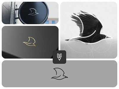 Raven Logo Design app branding crow design flat golden ratio graphic design grid logo icon illustration line art logo raven logo ui vector