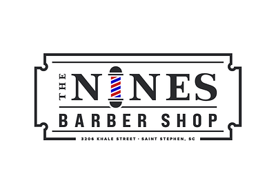 THE NINES BARBER SHOP - Logo Exploration adobe illustrator barber barber shop barbershop illustrator logo logo design wordmark