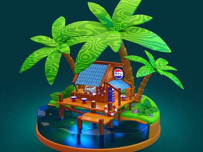 Palm Tree Pepsi shop 3d blender branding graphic design illustrations pepsi