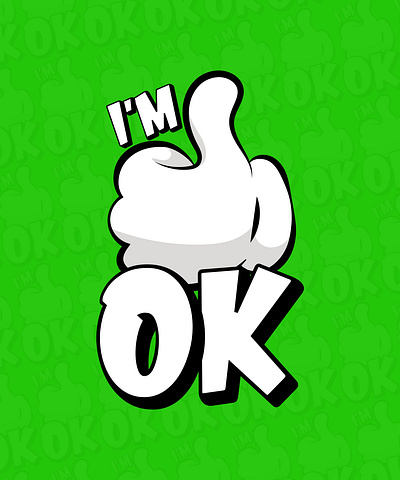 I'm ok sign branding graphic design hand sign illustration imok logo print ready sign