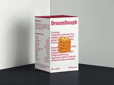 DreamDough Packaging Design box design branding cookies food illustration packaging design product