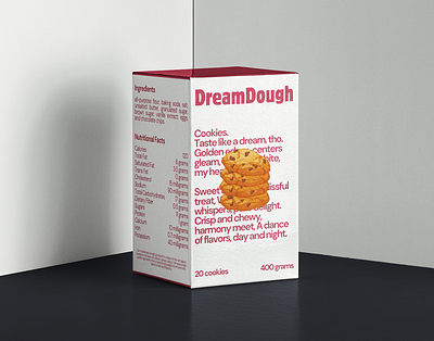 DreamDough Packaging Design box design branding cookies food illustration packaging design product