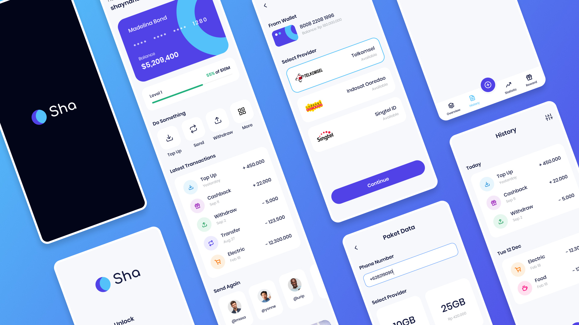 Bank Sha Mobile App accountancy apps bank e wallet economy money transfer ui