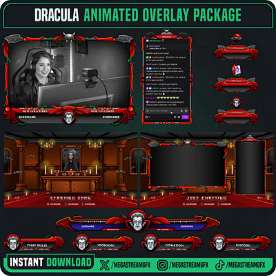 Dracula Stream Overlay Package spooky screen