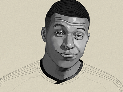 Mbappe Real Madrid Portrait Sketch Fanart art arte boceto design dibujo digitalart drawing fanart football futbol illustration mbappe ozgaleano portrait real madrid retrato sketch