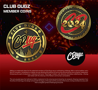 CLUB DUGZ MEMBER COINS 3d animation branding coin comemorative crypto design graphic design illustration logo ui