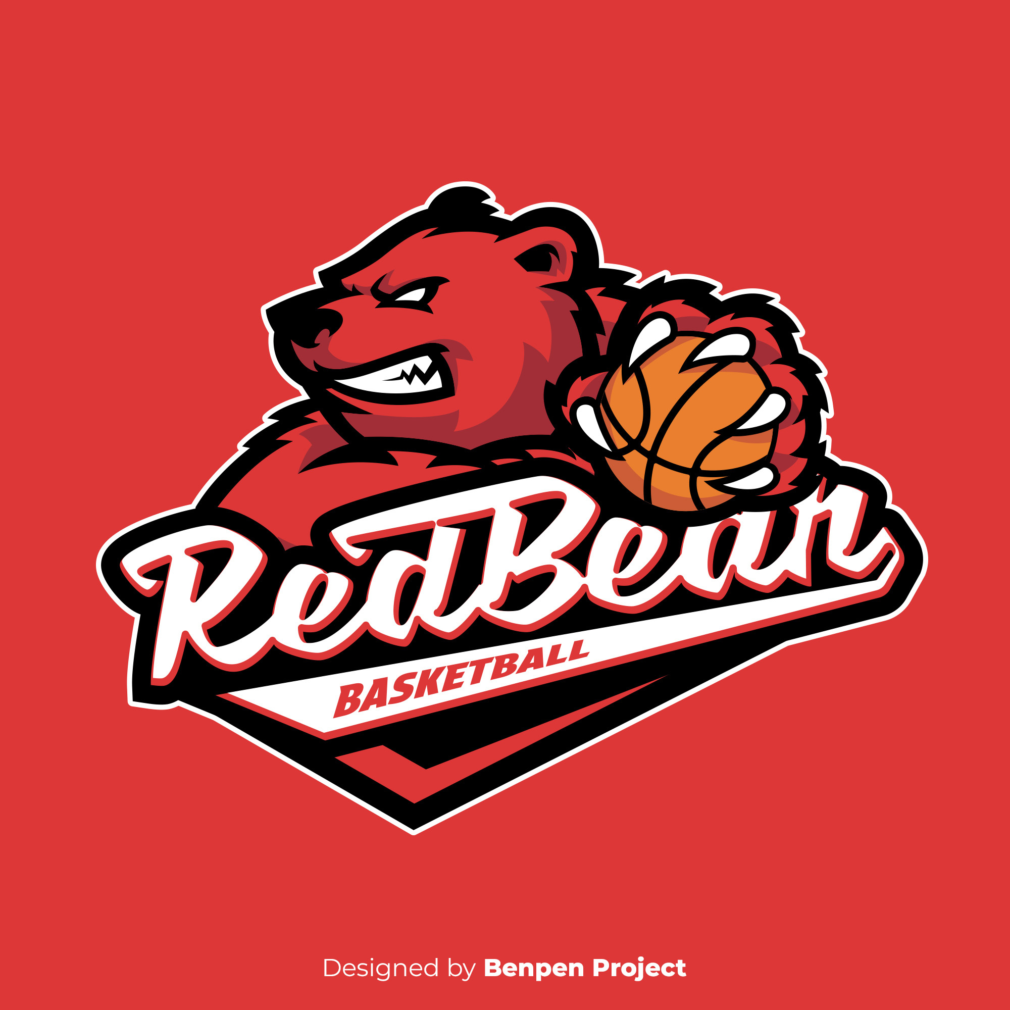 Red Bear Basketball Logo tournament