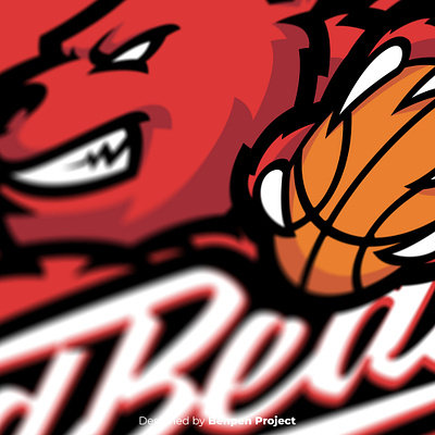 Red Bear Basketball Logo basketball basketball logo bear logo bold logo branding design esports gaming illustration logos mascot red bear sports logo streetball ui