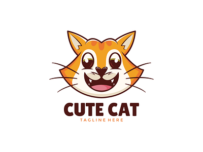 Cute Cat Logo Vector Design Template branding cat cute design graphic design illustration logo vector