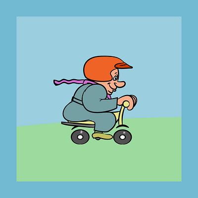 Man in Scooter after effects animation argentina draw gif illustration illustrator man motion motion design moto motoquero motorbike nose scooter