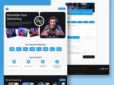 Streamer and Content Creator Donation Website dashboard donation figma indonesia onlinepayment paymentpage strea streamer streaming ui uiux uiuxdesign website
