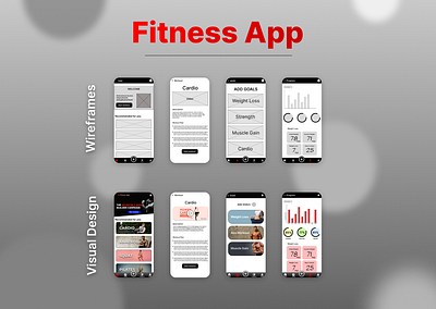 Fitness app branding graphic design logo motion graphics ui visual design wireframe