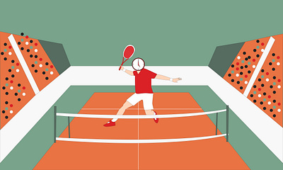 man playing tennis on the court design