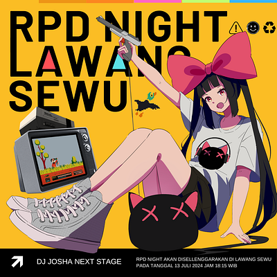 OTSU PAMFLET AND SETLIST DJ JOSHA LAWANG SEWU design graphic design illlustration illustration