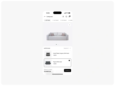 🛋️ app application config configurator couch custom customization design furniture home illustration modern sofa ui ui design ux