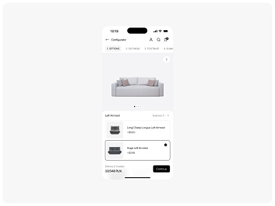 🛋️ app application config configurator couch custom customization design furniture home illustration modern sofa ui ui design ux