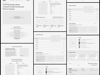 Wireframe - Website Landing Page animation branding cards carousel corporate creates design inspiration landing page logo low fid low fidelity sakila ui ui design ui inspiration ux design website what we do wireframe