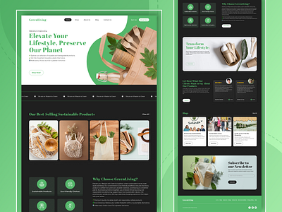 ♻️ GreenLiving - Embrace a Sustainable Lifestyle ♻️ design designcommunity ecofriendly environment greenliving recyclableproducts sustainableliving typography ui ux webdesign