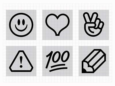 FLF Iconography 100 emoji 100 icon brand iconography brand icons branding business icons design heart icon icon designer icon grid icon set icon system iconography icons illustration illustrator peace icon pencil icon smile icon vector