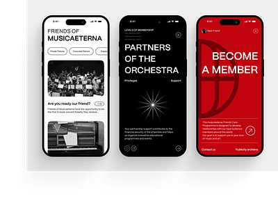 Mobile app for MusicAeterna music mobileapp uxui design