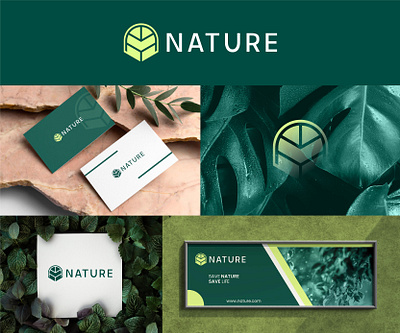 Natural Harmony brand identity branding design environment flat graphic design green greenliving icon illustration leaf leaves logo logo design logos logotype minimal minimalist natural nature