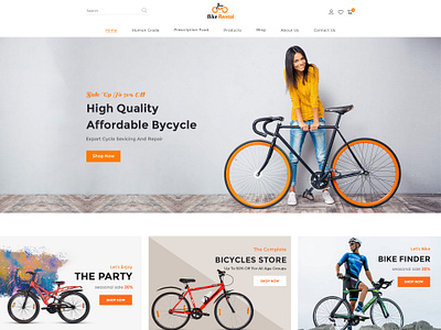 Bicycle website Design 3d animation banner bike brand branding cart footer graphic design logo motion graphics slider theme ui uiux weblayout website