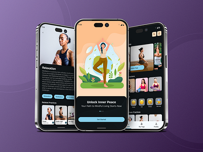 🌿 BlissfulBeing - Your Companion for Mental Health & Mindfulnes appdesign blissfulbeing calm design dribbble graphic design meditation mobile app ui user interface ux wellness yoga