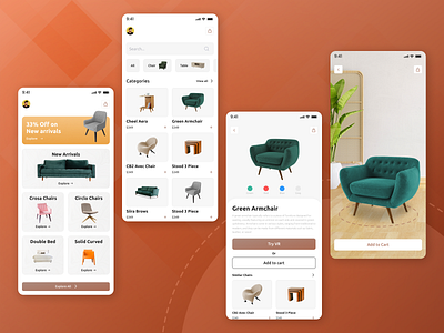 🛋️ VR Furniture App - Shopping with Virtual Reality 🛋️ appdesign augmentedreality cleandesign design designcommunity ecommerce furnitureshopping illustration interiordesign ui ux virtualreality visualdesign vr