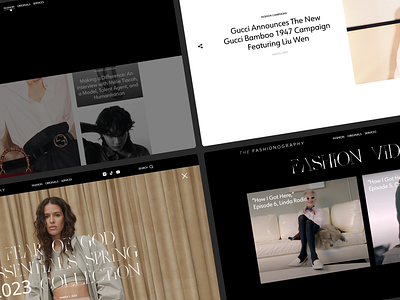 The Fashionography | New website for an online magazine beauty world collaboration desktop design desktop version fashion fashion design influencers magazine minimal minimalism models new york online magazine solar digital ui design for online media ui layout uxui web ui web ux webdesign