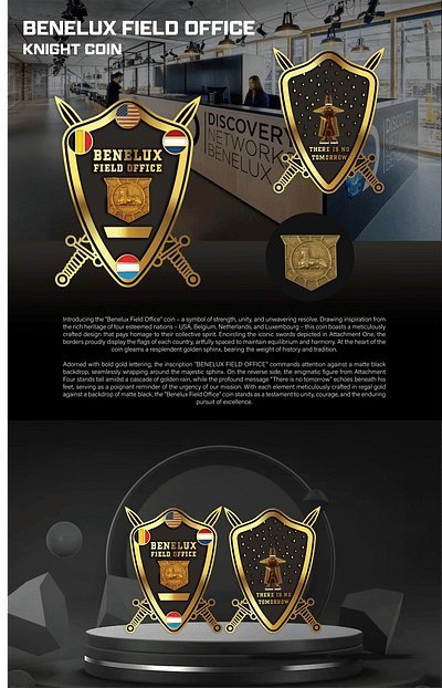 BENELUX FIELD OFFICE KNIGHT COIN 3d animation branding coin comemorative crypto design graphic design illustration logo ui