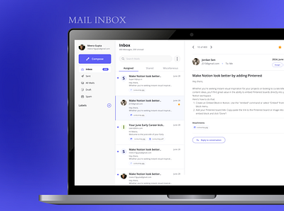 Mail Inbox Redesign desing figma mail inbox ui ui design