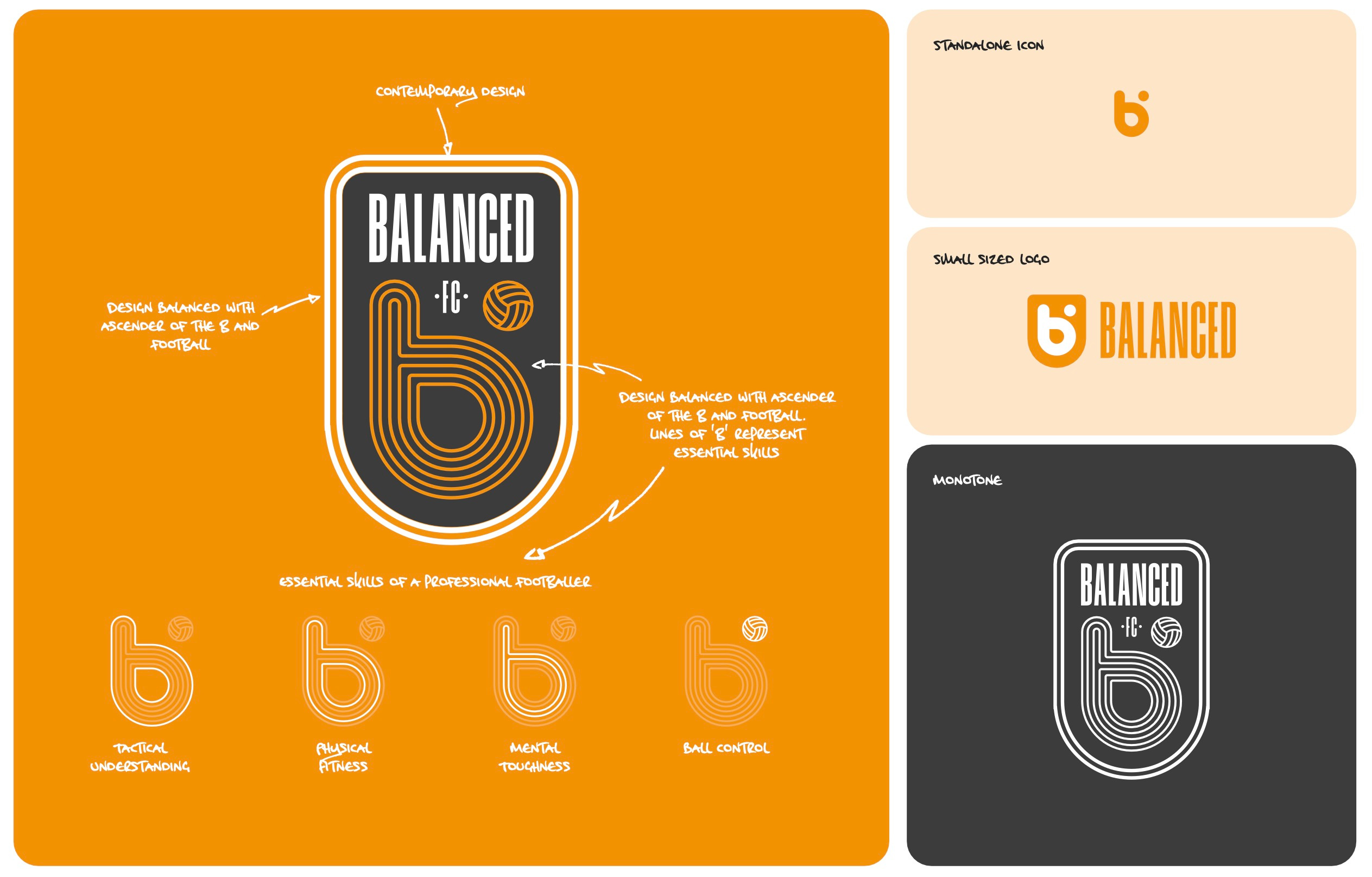 Balanced FC Concept 03 Overview b ball club emblem football lines notes orange responsive soccer