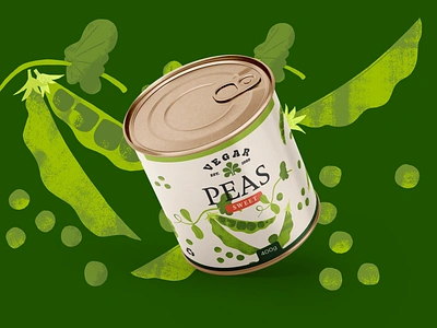 Canned Vegetables Packaging: Peas branding business illustration design design studio digital art digital illustration food branding graphic design identity design illustration illustrations illustrator logo marketing marketing design marketing illustration packaging packaging design peas vegetables