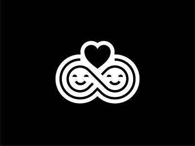 'Together Unlimited’ Icon | Odido black white icon brand icon business icon heart icon holding heart icon icon designer icon set iconography icons illustration infinity infinity icon line icon love love icon minimal icon odido smile vector
