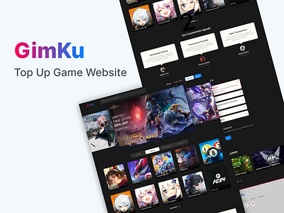 GimKu - Top Up Game & Voucher Website design landing page landing page design ui ui design web web design web page