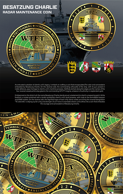 BESATZUNG CHARLIE RADAR MAINTENANCE COIN 3d animation branding coin comemorative crypto design graphic design illustration logo ui