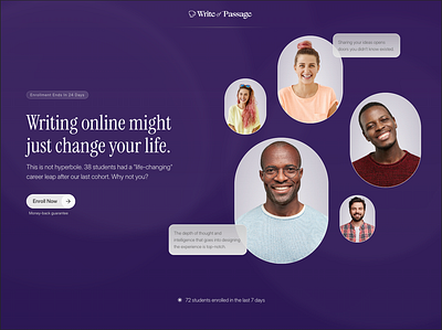 Purple Hero Landing Page framer hero landing page webdesign