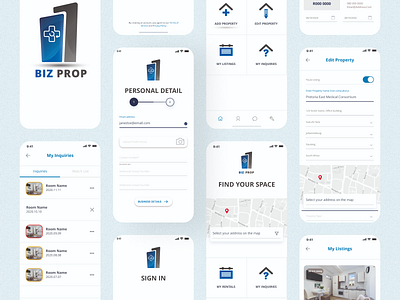 Bizprop Property Rental app design branding design graphic design illustration logo ui ux vector